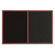 UNITED VISUAL PRODUCTS Slim Style Indoor Enclosed Corkboard, 36 UV504SC-GOLD-FORBO